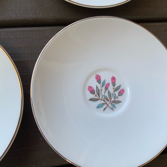 Vintage 1960s Wedgwood Pink Hope Teacups Saucers England Floral Rose Cottagecore - Picture 9 of 11